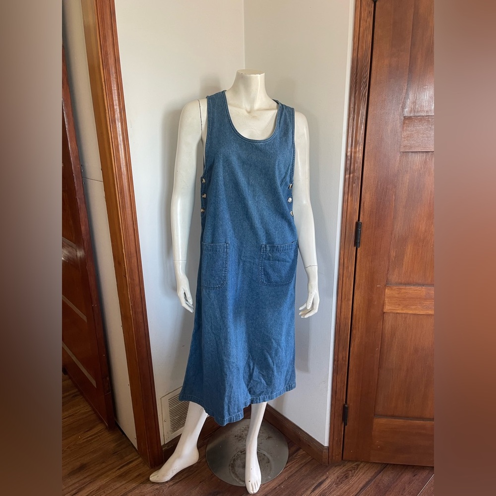 100% COTTON- Cabin Creek Blue Denim Pinafore Dress
